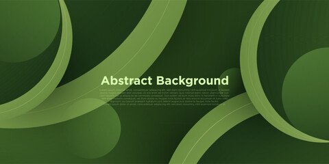 Abstract colorful green overlap circle background. Simple curve shapes pattern with lines design. Eps10 vector