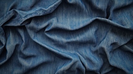 Close-up of deep blue fabric folds