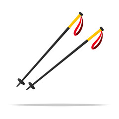 Hiking poles vector isolated illustration