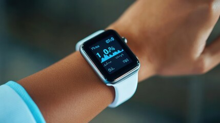 Close-up of smart watch on wrist