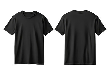 Mockup Black T shirt plain template casual blank clothing design front and back views fashion casual