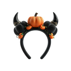 Naklejka premium Spooky Chic Halloween Headband with Pumpkin and Horns