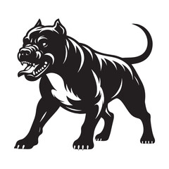 Offering a standard Pitbull digital black vector, easy to use and adapt - Pitbull silhouette - Pitbull Vector - Silhouette of Pitbull - dog vector

