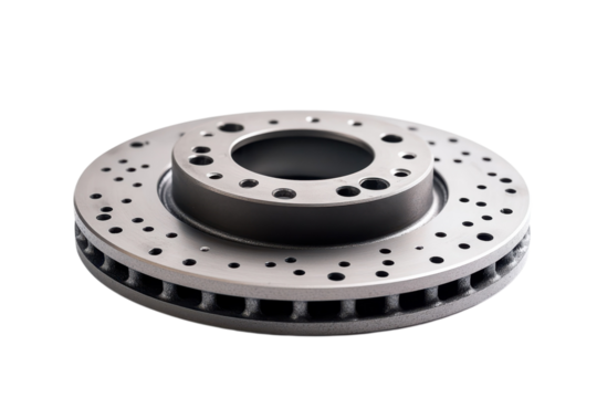 Automotive Brake Disc Precision Component for Vehicle Safety and Performance on Black Background