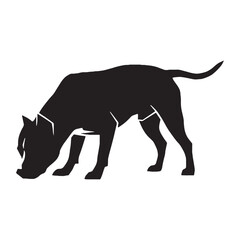 Featuring a Pitbull canine digital black silhouette, showcasing its distinct form - Pitbull silhouette - Pitbull Vector - Silhouette of Pitbull - dog vector

