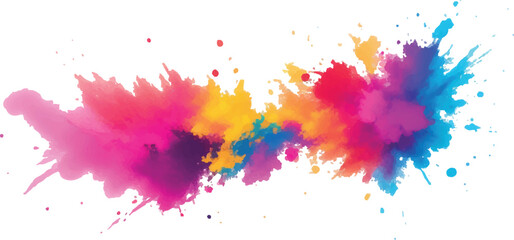 Holi Festival Paint Burst – Colorful Powder Explosion with Rainbow Pigment on Clean White Isolated Background
