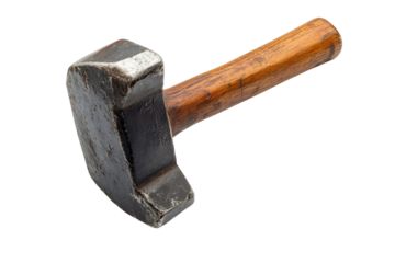 Vintage Sledge Hammer Tool Iron Head Wooden Handle Heavy Duty Construction Carpentry Blacksmith