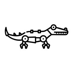 Crocodile Silhouette Vector – Isolated Black Reptile Shape
