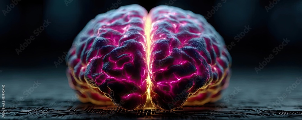 Poster brain-inspired neuro computing and neural module concept. a vivid representation of the human brain 