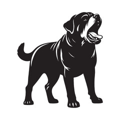 Displaying a recognizable Rottweiler digital black vector, embodying its unique presence - Rottweiler silhouette - Rottweiler Vector - Silhouette of Rottweiler - dog vector

