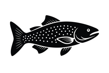 Brown trout jumping Logo Fishing