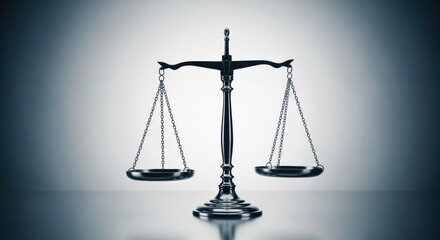 Dramatic silver scales of justice with focused lighting, creating a strong vignette effect on a dark background. Symbolizes a critical legal decision or judgment.