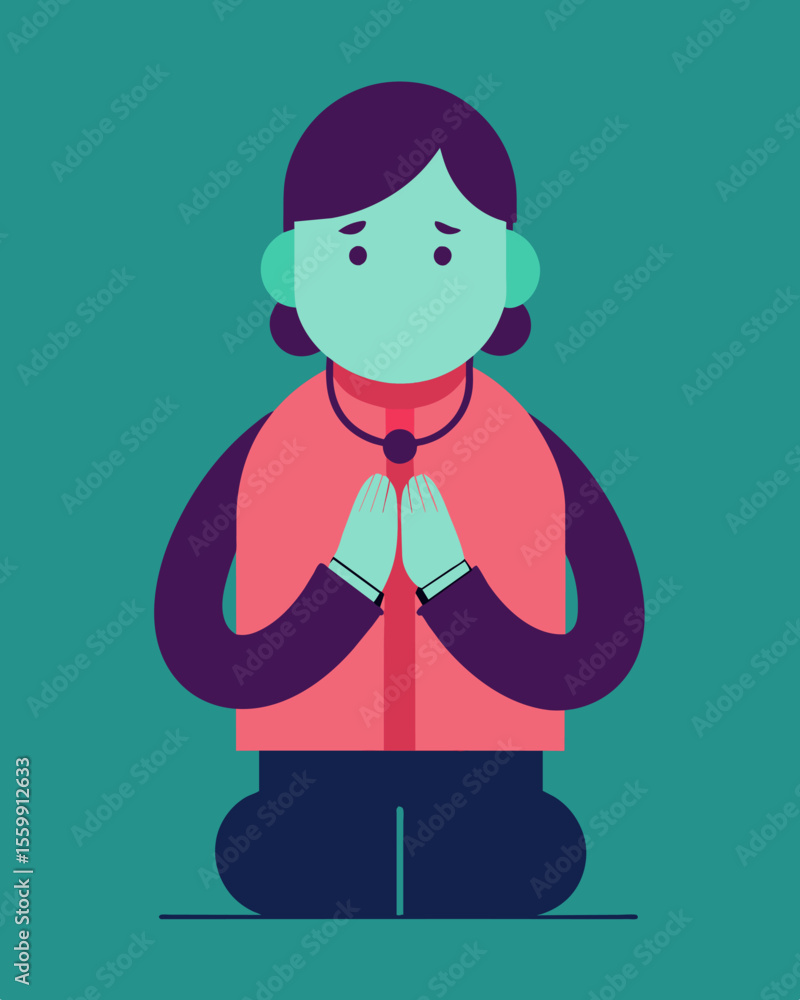 Aufkleber a figure with their hands clasped together but no visible handcuffs to hold them in place.. vector i