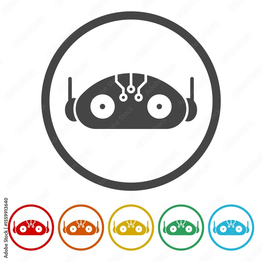 Poster smart ai robot icon. set icons in color circle buttons