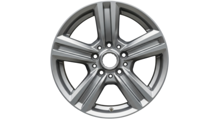 Isolated Silver Car Rim