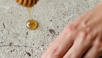Cozy brown blanket draped on concrete surface in natural light  