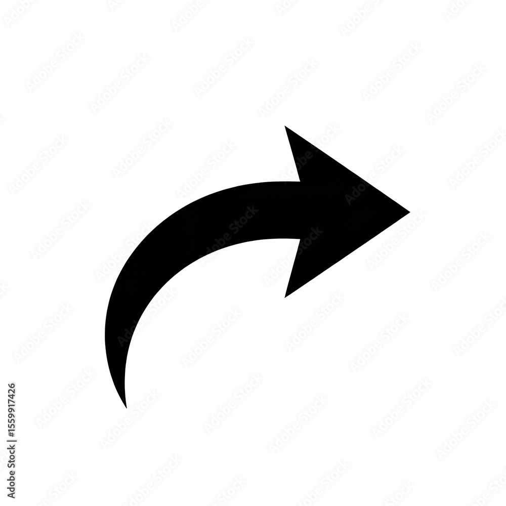 Aufkleber black curved arrow icon representing direction guidance pointer navigation and website interface ele