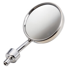 Motorcycle Mirror with Chrome Finish on White Background