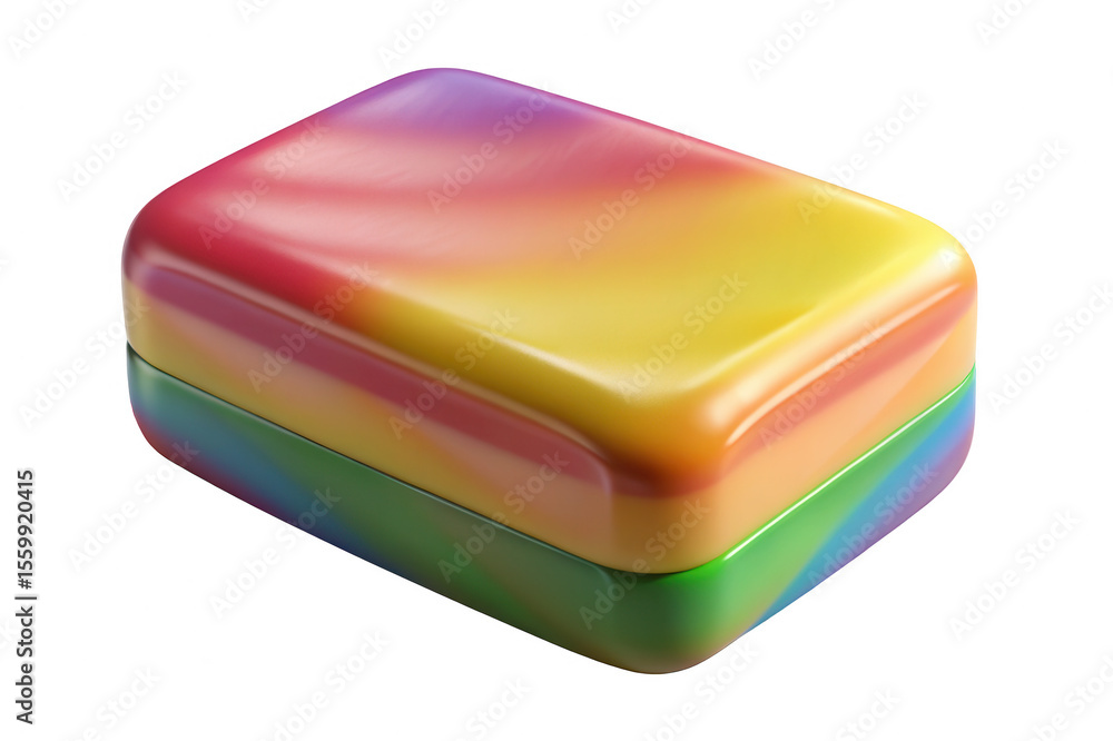 Poster rainbow gradient stacked rectangular box