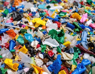 Colorful mixed plastic waste environment recycling challenge