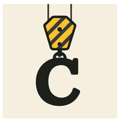crane hook vector