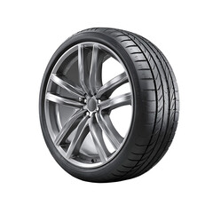 Obraz premium Car wheel isolated on a white background - 3d rendering 