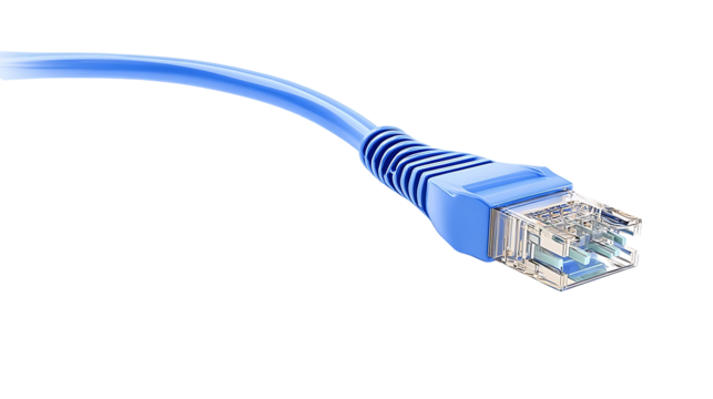 Ethernet cable. LAN, network, Internet concept. RJ45 cord isolated on white 3d illustration