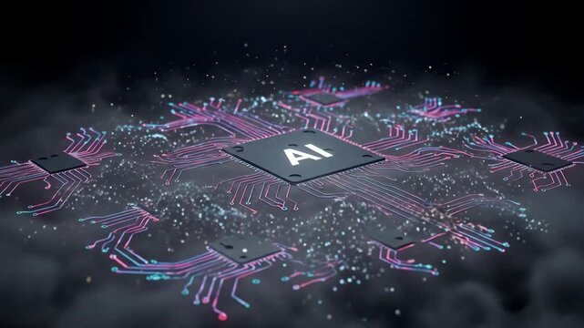 Abstract illustration of ai computer chips