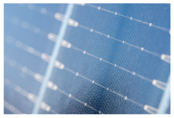 Isolated macro solar panel cell on transparent background. Clean energy tech element for design or infographics.