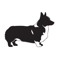 A unique Corgi breed image, perfect for a distinctive canine silhouette - Corgi silhouette - Corgi Vector - Silhouette of Corgi - dog silhouette

