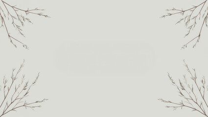 Obraz premium Minimalist Background with Branch Frame and Copy Space, Ideal for Seasonal Greetings and Subtle Design Projects