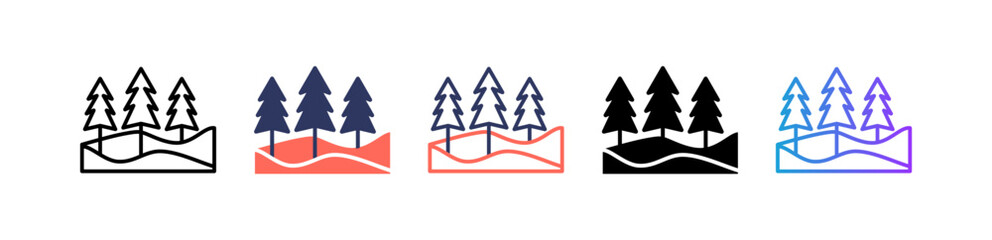 Fototapeta premium Forest multiple icon