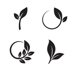 Elegance of Nature's Strokes: A collection of minimalist leaf designs, each embodying the essence of nature's simplicity and harmony, ideal for branding and representing environmental themes.