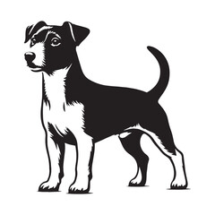 A modern Jack Russell Terrier silhouette, featuring clean, contemporary lines - Jack Russell Terrier silhouette - Jack Russell Terrier Vector - Silhouette of Jack Russell Terrier - dog silhouette

