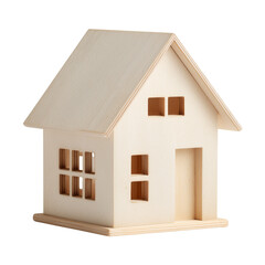 Slanted Roof Wooden House Model