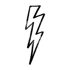 Lightning thunderbolt pictogram outline. Power logo with electric flash energy. Flat vector illustration isolated on white background.
