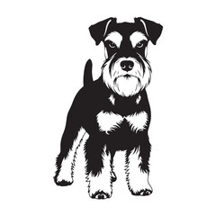 A beautiful Miniature Schnauzer graphic, a high-quality digital asset for creations - Miniature Schnauzer silhouette - Miniature Schnauzer Vector - Silhouette of Miniature Schnauzer - dog silhouette

