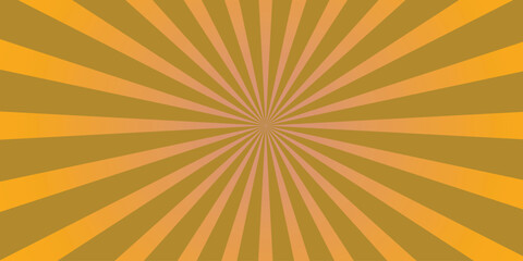 Retro sunburst background graphic in shades of gold and orange radiating outwards from a central point perfect for various design applications such as advertising and presentations.
