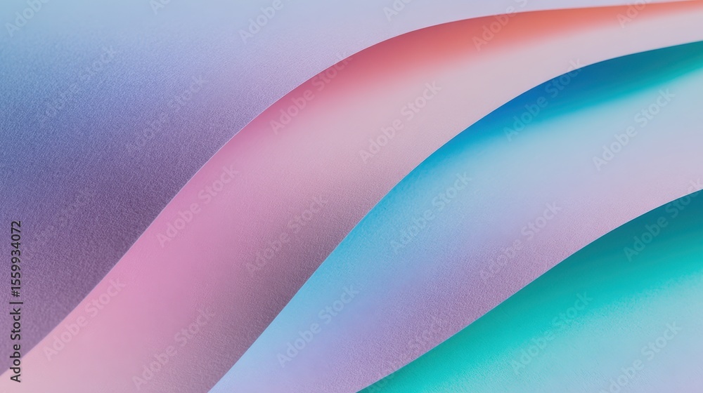 Poster abstract waves of pastel colors flowing smoothly, creating a serene background for design use