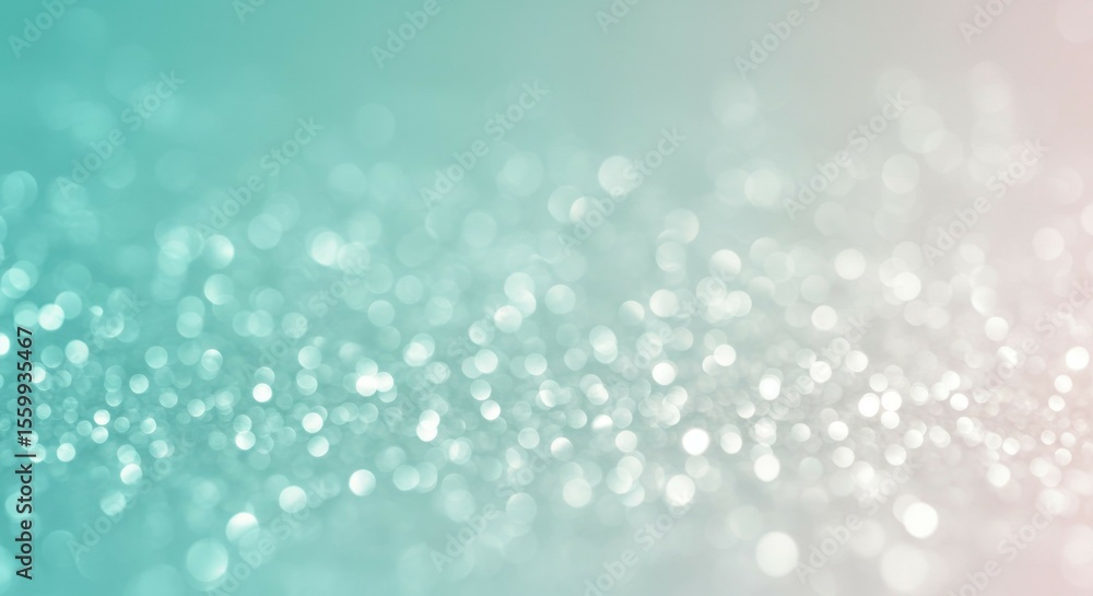 Fototapete sparkling turquoise bokeh light background texture effect