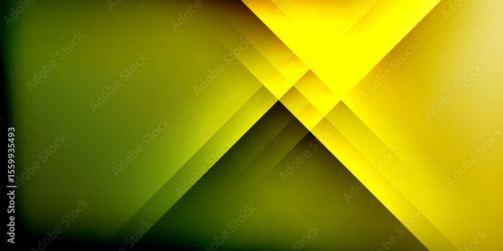 Aufkleber abstract design features overlapping yellow, green shapes against black background. gradient effect 