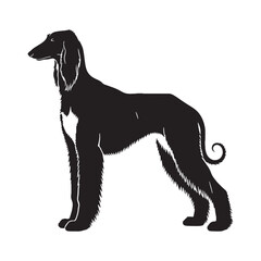 Featuring an authentic Afghan Hound canine visual, accurately representing the breed - Afghan Hound silhouette - Afghan Hound Vector - Silhouette of Afghan Hound - dog vector

