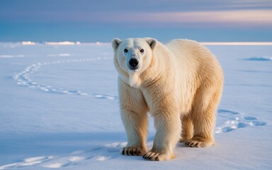 Fototapeta premium Majestic Polar Bear on Arctic Ice