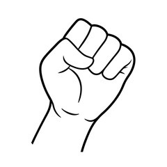 Black and White Hand Illustration of a Fist Bump Symbolizing Power Solidarity and Resistance...