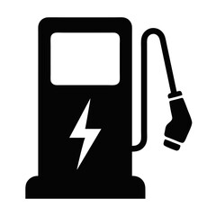 Modern Electric Vehicle Charging Station Icon Symbolizing Sustainable Energy and Eco Friendly...