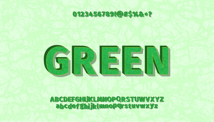 Set of alphabet letters and number elements in green color with cracked pattern. Suitable for poster design, banners, flyers, marketing, etc.