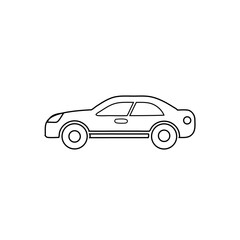 Simple Car Outline Drawing for Automotive or Transportation Concepts Sleek Vehicle Design with Clear Lines and Smooth Curves in Monochrome
