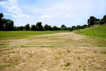 The Stadium at Olympia is an ancient stadium at the archaeological site of Olympia, Greece. It was the location of many of the sporting events at the Ancient Olympic Games. Sightseeing in Greece