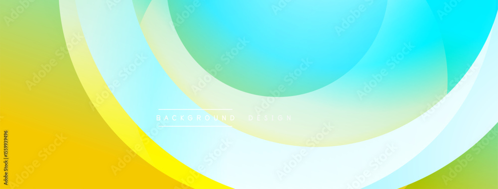 Poster abstract gradient background. smooth curves blend yellow, green, blue hues. modern design element fo