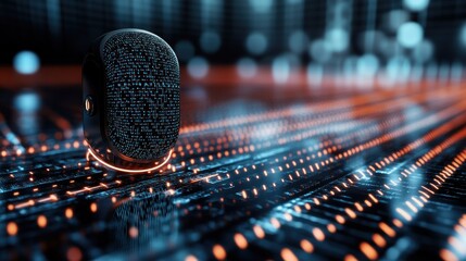 Futuristic object on a circuit board